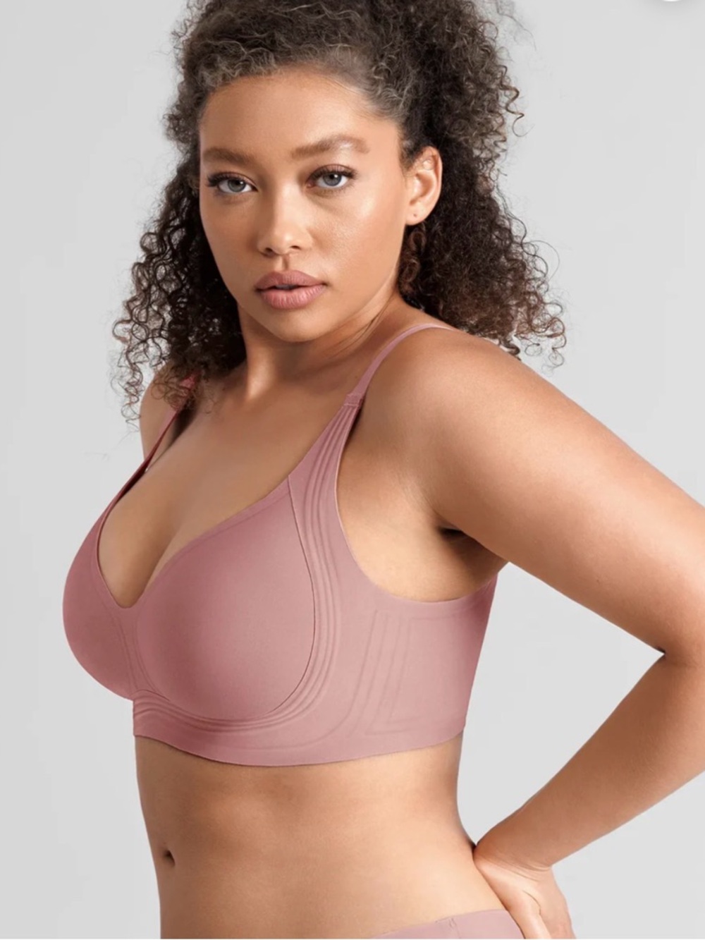 Feelingirl Jelly Support Comfort Wireless Seamless Plunge Bra - Picture 3 of 5